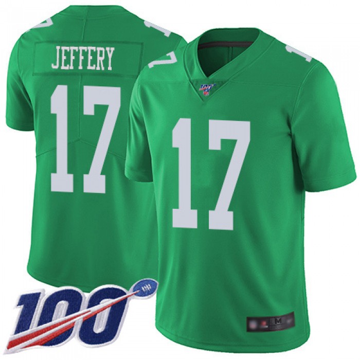 Nike Eagles #17 Alshon Jeffery Green Men's Stitched NFL Limited Rush 100th Season Jersey