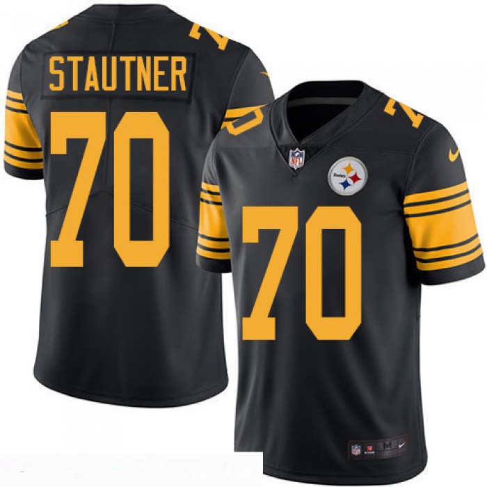 Men's Pittsburgh Steelers #70 Ernie Stautner Retired Black 2016 Color Rush Stitched NFL Nike Limited Jersey