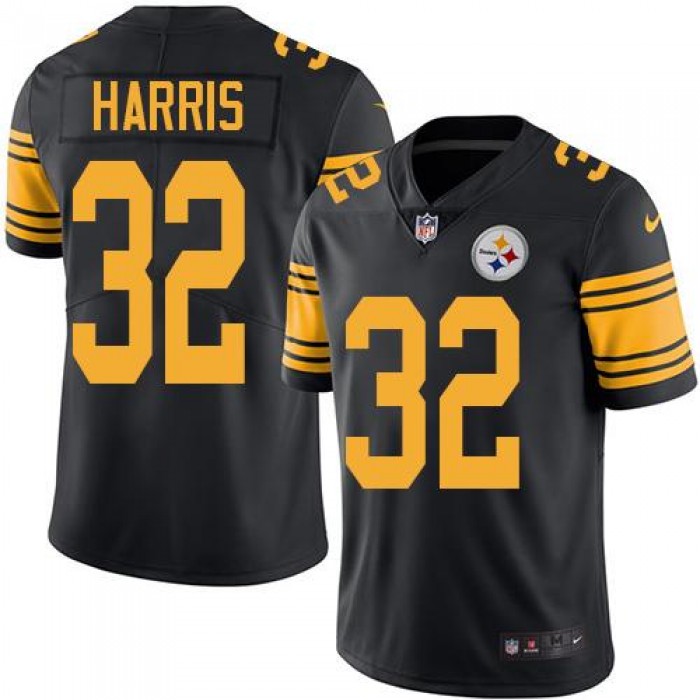 Youth Nike Steelers #32 Franco Harris Black Stitched NFL Limited Rush Jersey