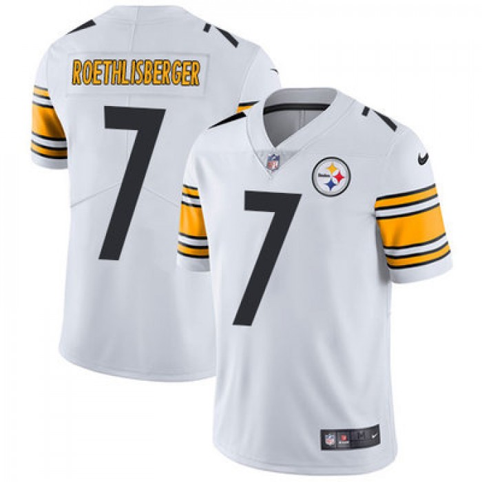 Youth Nike Steelers #7 Ben Roethlisberger White Stitched NFL Vapor Untouchable Limited Jersey