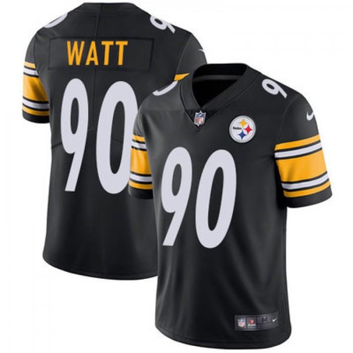Youth Nike Steelers #90 T. J. Watt Black Team Color Stitched NFL Vapor Untouchable Limited Jersey