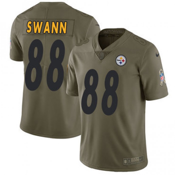 Nike Pittsburgh Steelers #88 Lynn Swann Olive Men's Stitched NFL Limited 2017 Salute to Service Jersey