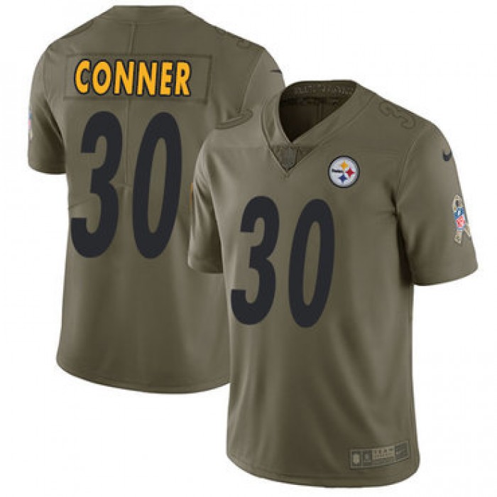 Nike Pittsburgh Steelers #30 James Conner Olive Men's Stitched NFL Limited 2017 Salute to Service Jersey