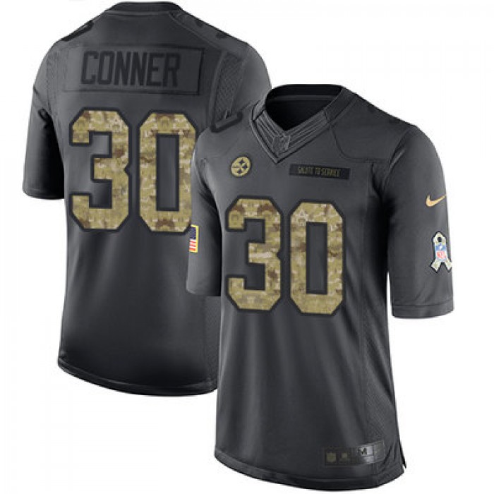 Nike Pittsburgh Steelers #30 James Conner Black Men's Stitched NFL Limited 2016 Salute to Service Jersey