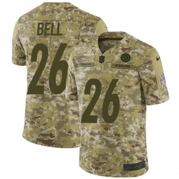 Nike Steelers #26 Le'Veon Bell Camo Men's Stitched NFL Limited 2018 Salute To Service Jersey