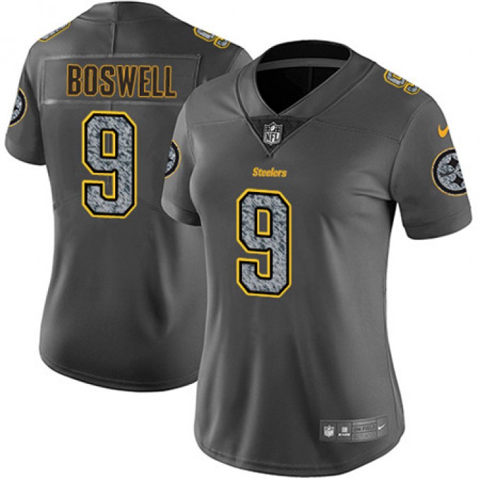 Women's Nike Pittsburgh Nike Steelers #9 Chris Boswell Gray Static NFL Vapor Untouchable Game Jersey