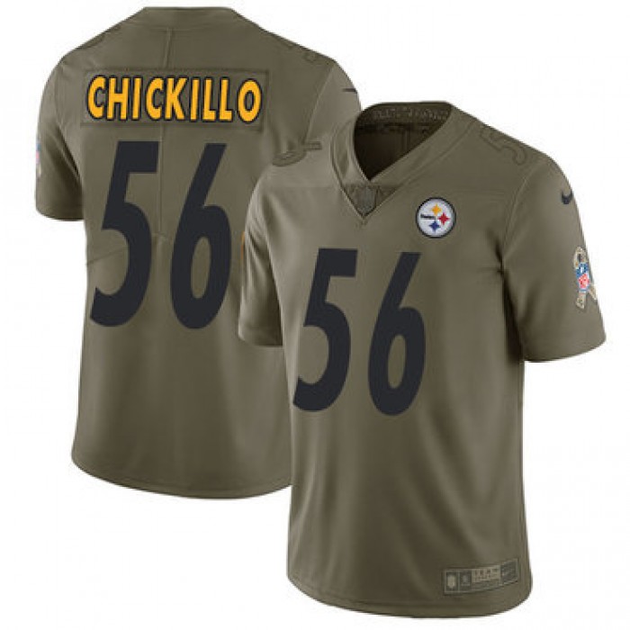 Men's Pittsburgh Steelers #56 Anthony Chickillo Olive Nike NFL 2017 Salute to Service Limited Jersey