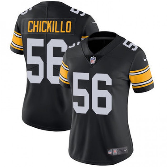 Women's Pittsburgh Steelers #56 Anthony Chickillo Black Nike NFL Alternate Vapor Untouchable Limited Jersey
