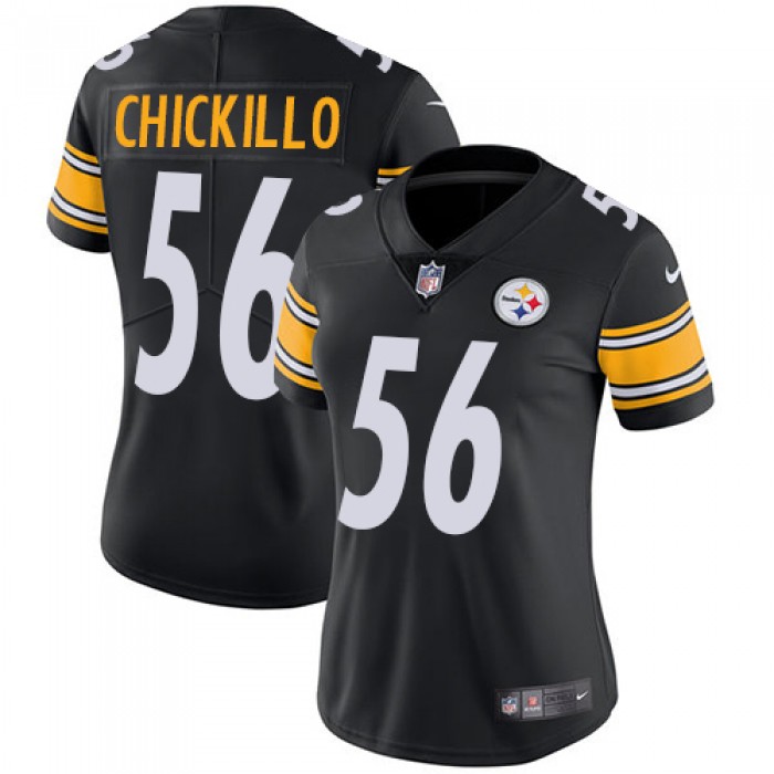 Women's Pittsburgh Steelers #56 Anthony Chickillo Black Nike NFL Home Vapor Untouchable Limited Jersey
