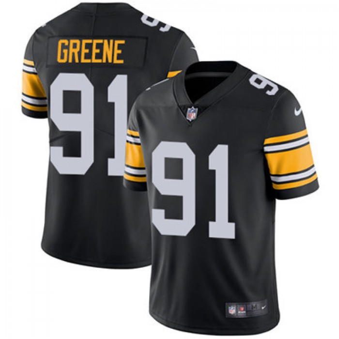 Nike Pittsburgh Steelers #91 Kevin Greene Black Alternate Men's Stitched NFL Vapor Untouchable Limited Jersey