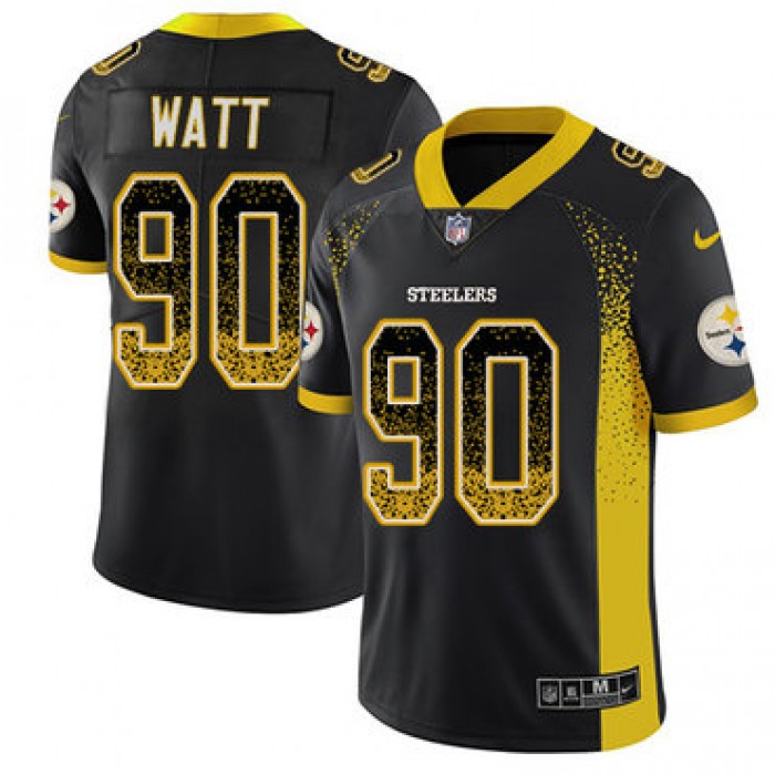 Nike Steelers #90 T. J. Watt Black Team Color Men's Stitched NFL Limited Rush Jersey
