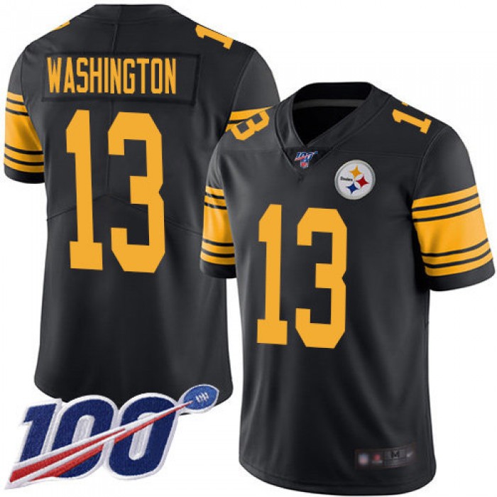 Nike Steelers #13 James Washington Black Men's Stitched NFL Limited Rush 100th Season Jersey