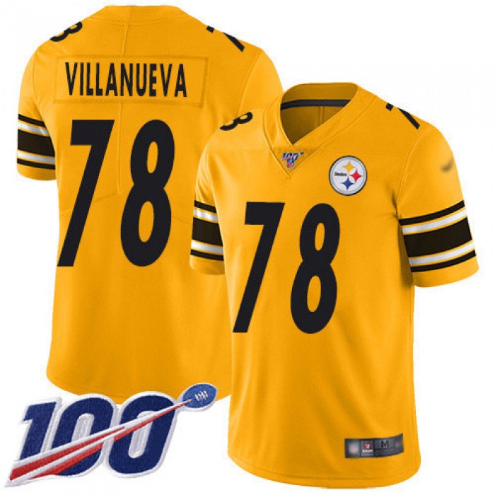 Nike Steelers #78 Alejandro Villanueva Gold Men's Stitched NFL Limited Inverted Legend 100th Season Jersey