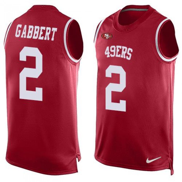 Men's San Francisco 49ers #2 Blaine Gabbert Red Hot Pressing Player Name & Number Nike NFL Tank Top Jersey