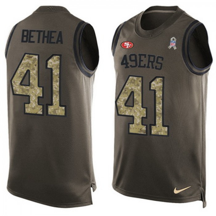 Men's San Francisco 49ers #41 Antoine Bethea Green Salute to Service Hot Pressing Player Name & Number Nike NFL Tank Top Jersey