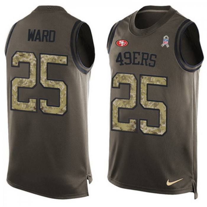 Men's San Francisco 49ers #25 Jimmie Ward Green Salute to Service Hot Pressing Player Name & Number Nike NFL Tank Top Jersey