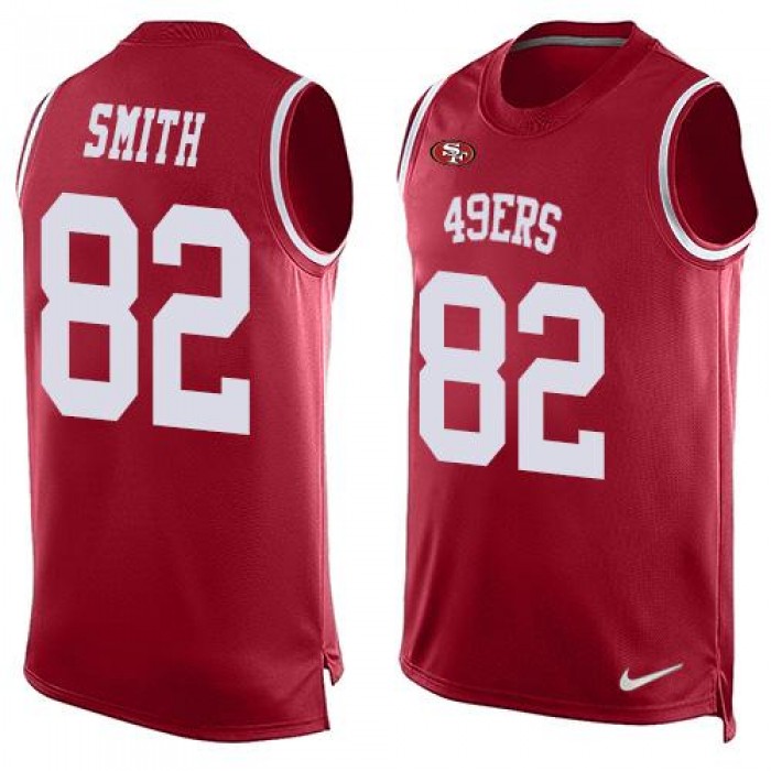 Men's San Francisco 49ers #82 Torrey Smith Red Hot Pressing Player Name & Number Nike NFL Tank Top Jersey