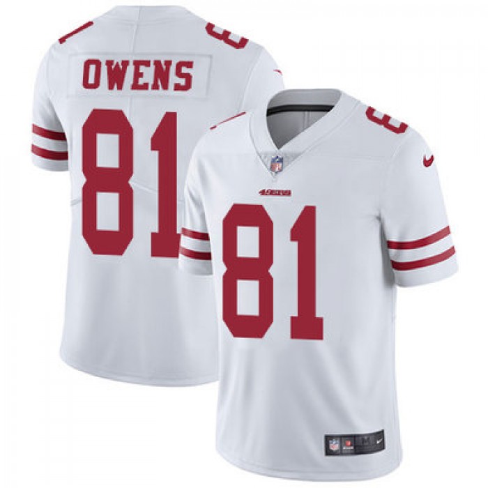 Nike San Francisco 49ers #81 Terrell Owens White Men's Stitched NFL Vapor Untouchable Limited Jersey