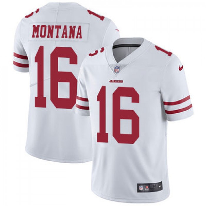 Nike San Francisco 49ers #16 Joe Montana White Men's Stitched NFL Vapor Untouchable Limited Jersey