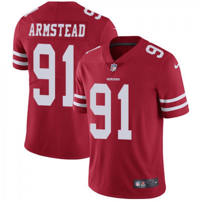 Nike San Francisco 49ers #91 Arik Armstead Red Team Color Men's Stitched NFL Vapor Untouchable Limited Jersey