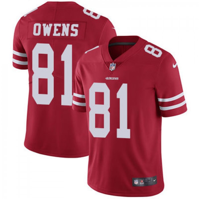 Nike San Francisco 49ers #81 Terrell Owens Red Team Color Men's Stitched NFL Vapor Untouchable Limited Jersey
