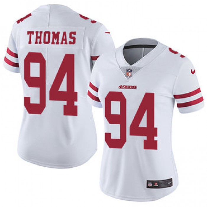 Women's Nike 49ers #94 Solomon Thomas White Stitched NFL Vapor Untouchable Limited Jersey