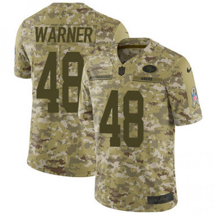 Nike 49ers #48 Fred Warner Camo Men's Stitched NFL Limited 2018 Salute To Service Jersey