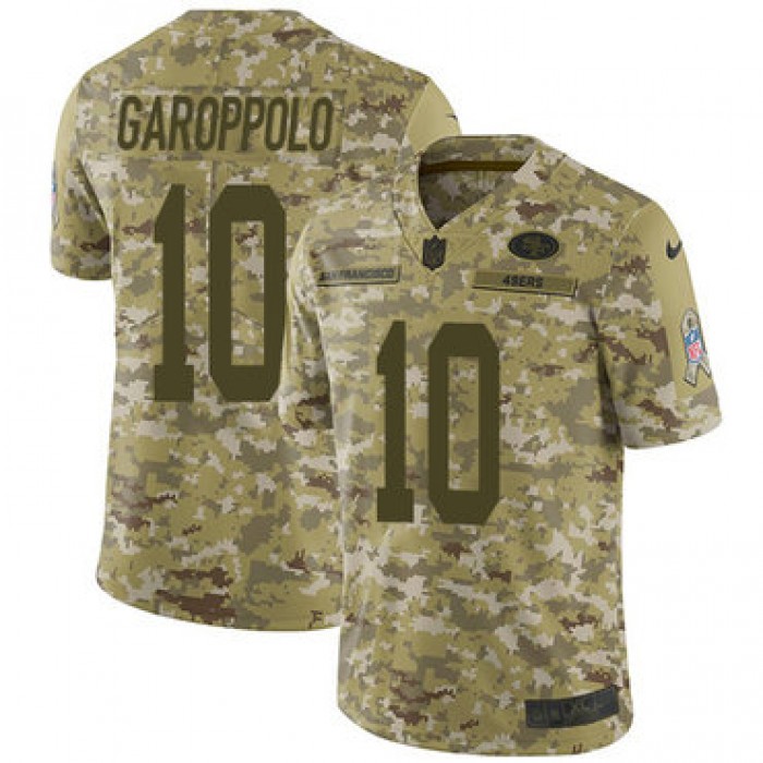 Nike 49ers #10 Jimmy Garoppolo Camo Men's Stitched NFL Limited 2018 Salute To Service Jersey