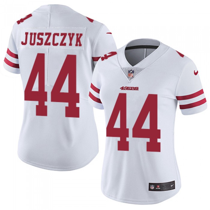 Women's Nike San Francisco 49ers #44 Kyle Juszczyk White Stitched NFL Vapor Untouchable Limited Jersey