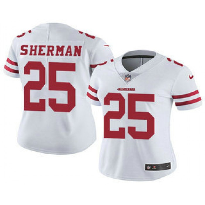 Women's San Francisco 49ers #25 Richard Sherman White 2017 Vapor Untouchable Stitched NFL Nike Limited Jersey
