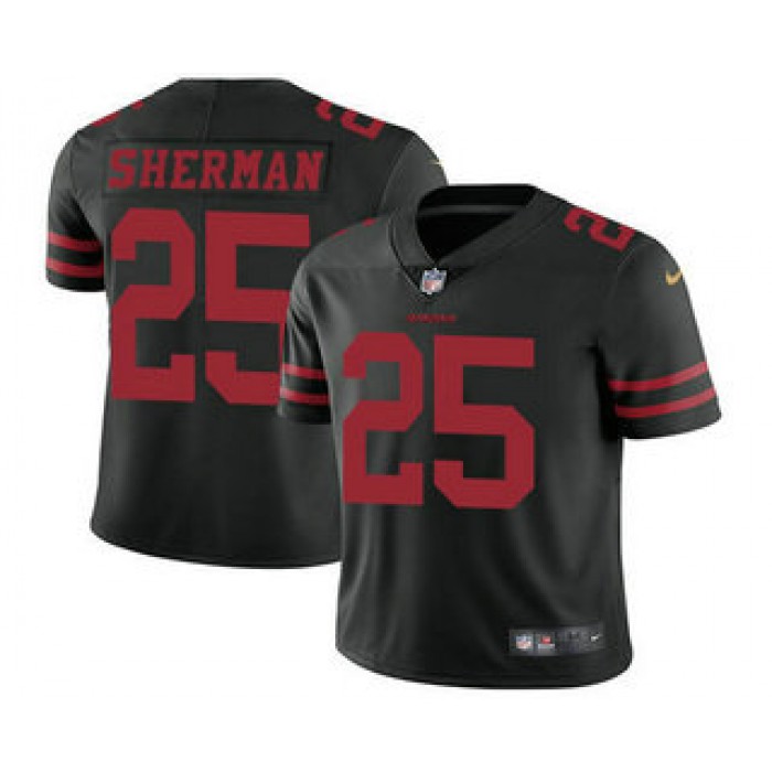Youth San Francisco 49ers #25 Richard Sherman Black 2017 Vapor Untouchable Stitched NFL Nike Limited Jersey