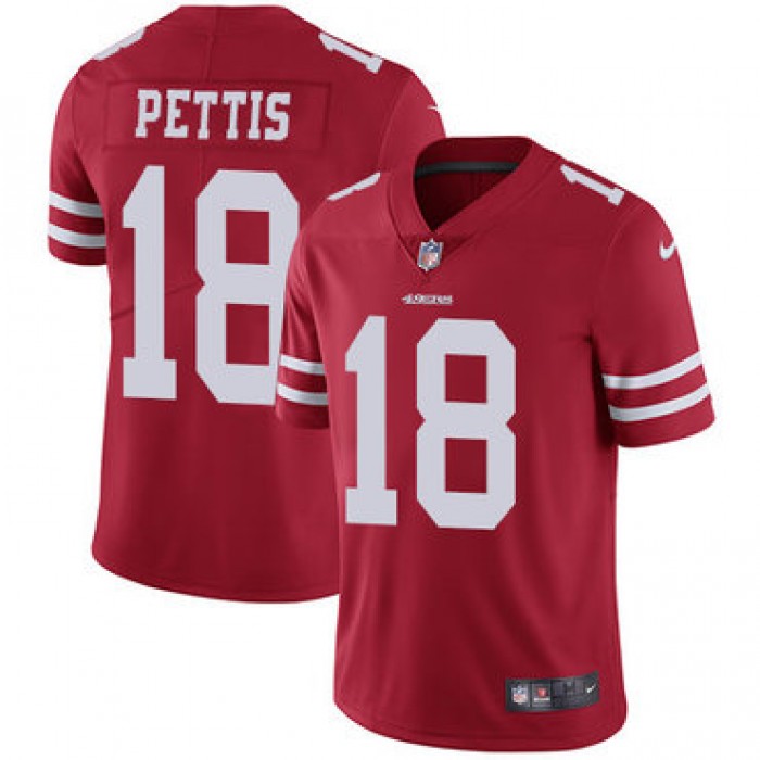 Nike 49ers #18 Dante Pettis Red Team Color Youth Stitched NFL Vapor Untouchable Limited Jersey