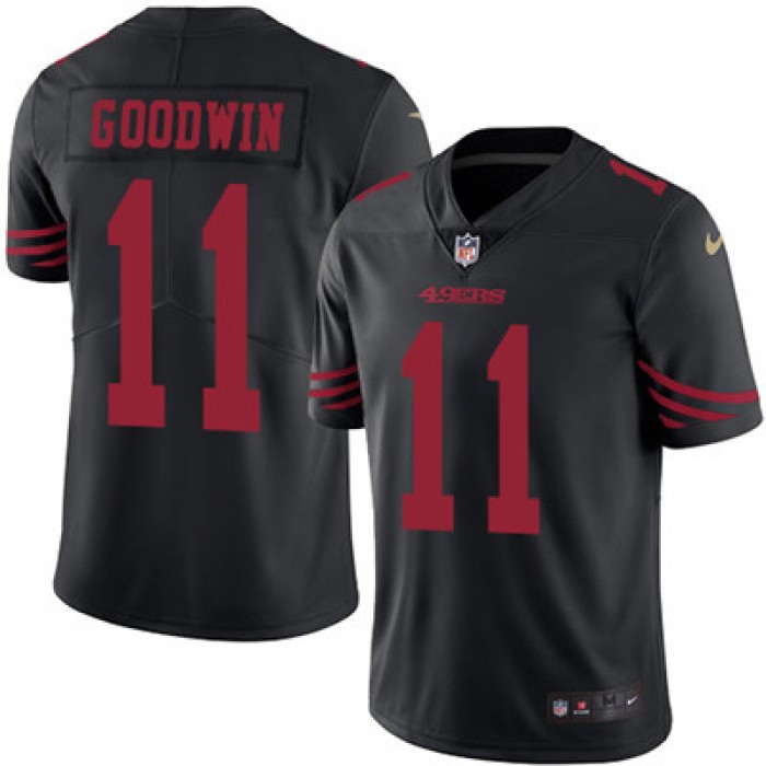Nike 49ers #11 Marquise Goodwin Black Men's Stitched NFL Limited Rush Jersey