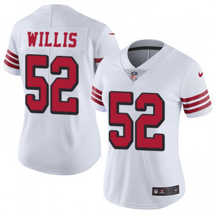 Women's Nike San Francisco 49ers #52 Patrick Willis White Rush Stitched NFL Vapor Untouchable Limited Jersey