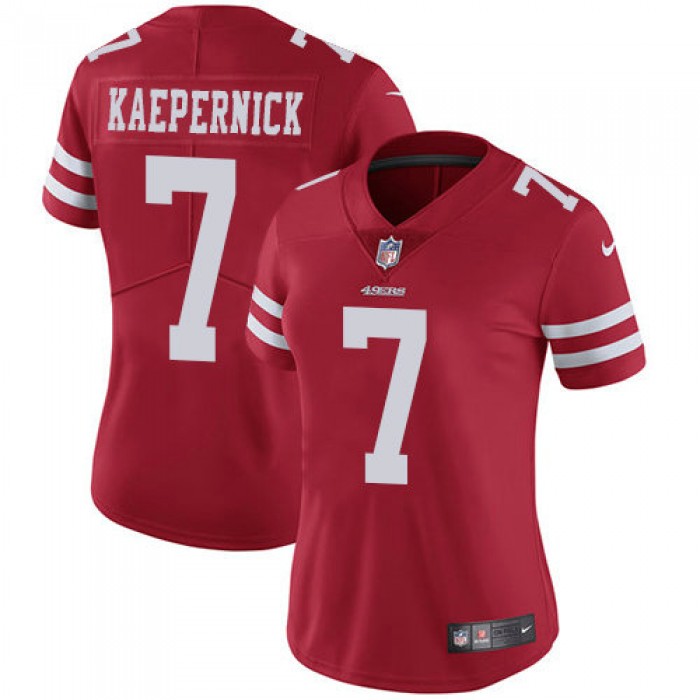 Nike 49ers #7 Colin Kaepernick Red Team Color Women's Stitched NFL Vapor Untouchable Limited Jersey