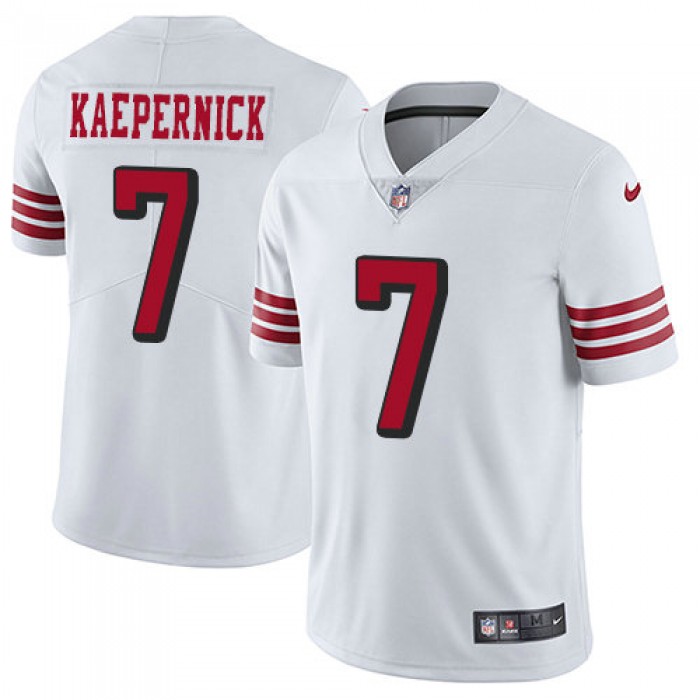 Kids Nike 49ers 7 Colin Kaepernick White Rush Stitched NFL Vapor Untouchable Limited Jersey
