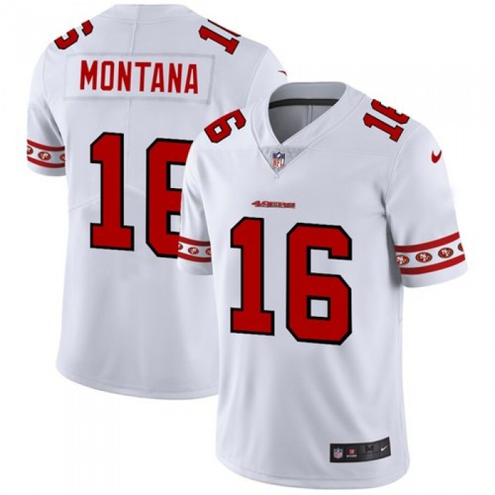 San Francisco 49ers #16 Joe Montana Nike White Team Logo Vapor Limited NFL Jersey