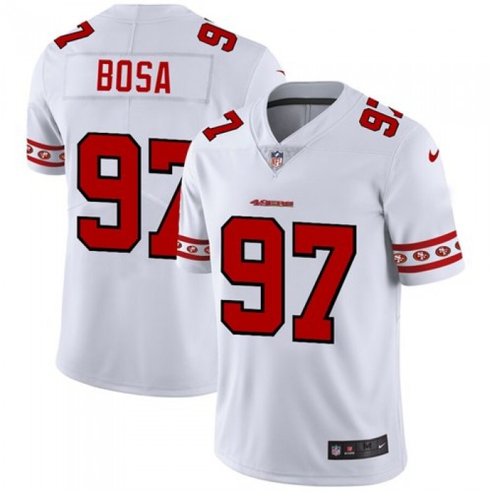 San Francisco 49ers #97 Nick Bosa Nike White Team Logo Vapor Limited NFL Jersey