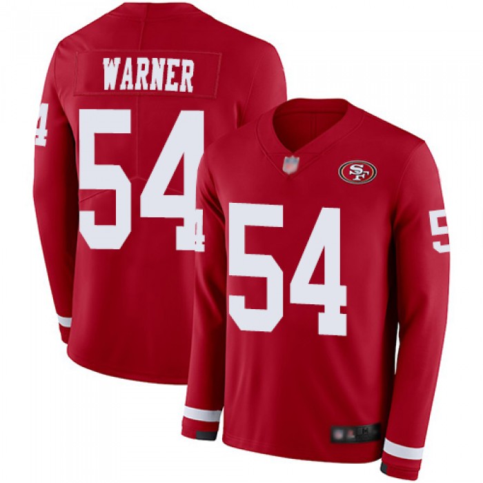 Men's San Francisco 49ers #54 Fred Warner Limited Red Therma Long Sleeve Football Jersey
