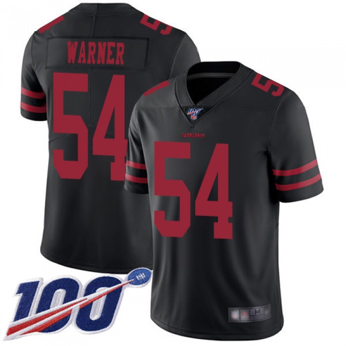 Youth San Francisco 49ers #54 Fred Warner Black Vapor Untouchable Limited Player 100th Season Football Jersey