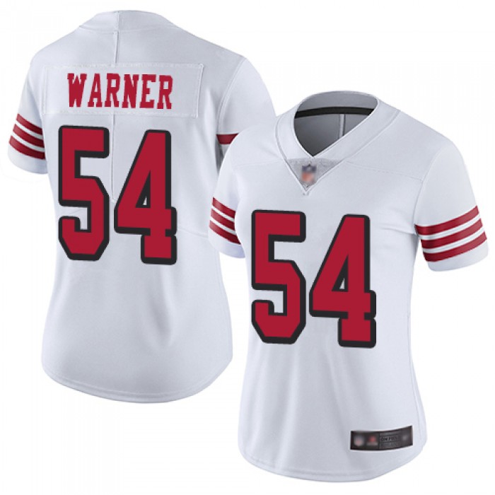 Women's San Francisco 49ers #54 Fred Warner Limited White Rush Vapor Untouchable Football Jersey
