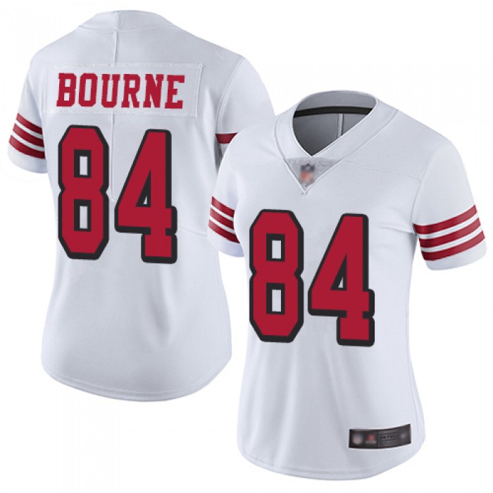 San Francisco 49ers Women's #84 Kendrick Bourne White Limited Color Rush Vapor Untouchable Jersey
