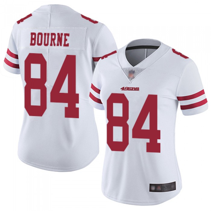 San Francisco 49ers Women's #84 Kendrick Bourne White Limited Road Vapor Untouchable Jersey