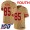 Youth 49ers #85 George Kittle Gold Stitched Football Limited Inverted Legend 100th Season Jersey
