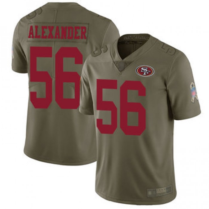 49ers #56 Kwon Alexander Olive Men's Stitched Football Limited 2017 Salute To Service Jersey