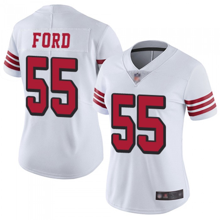 49ers #55 Dee Ford White Rush Women's Stitched Football Vapor Untouchable Limited Jersey