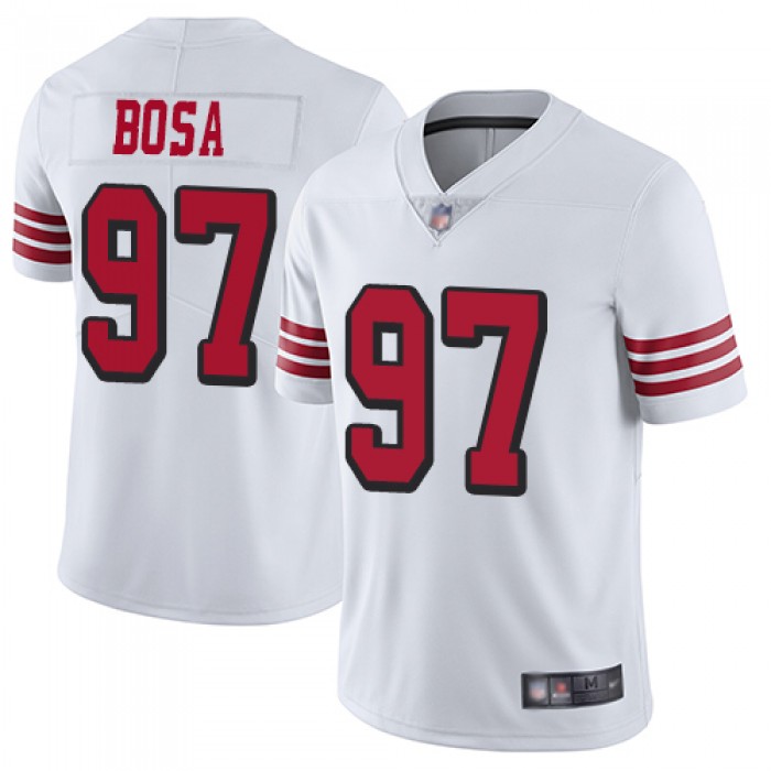 49ers #97 Nick Bosa White Rush Men's Stitched Football Vapor Untouchable Limited Jersey