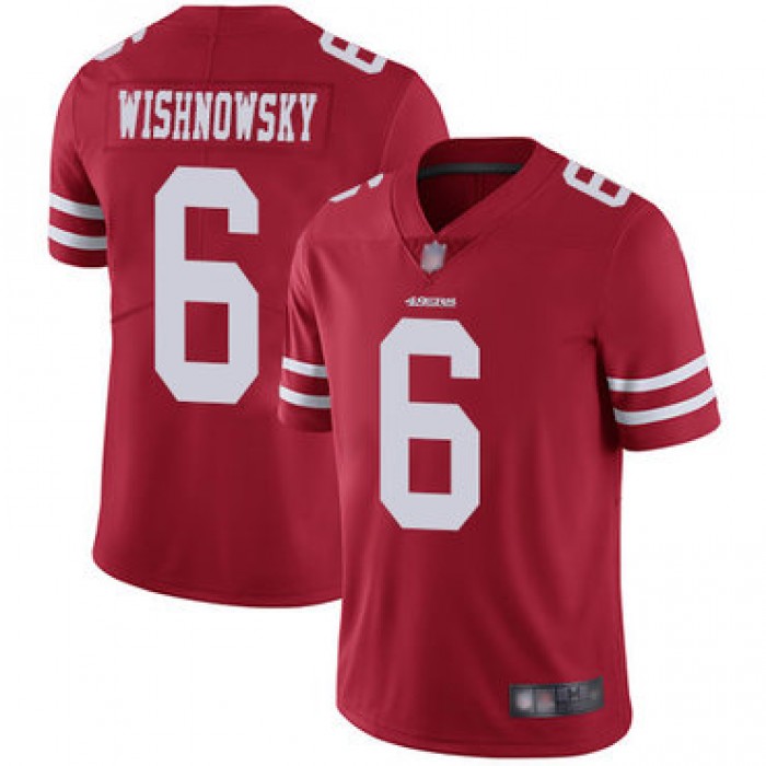 49ers #6 Mitch Wishnowsky Red Team Color Men's Stitched Football Vapor Untouchable Limited Jersey