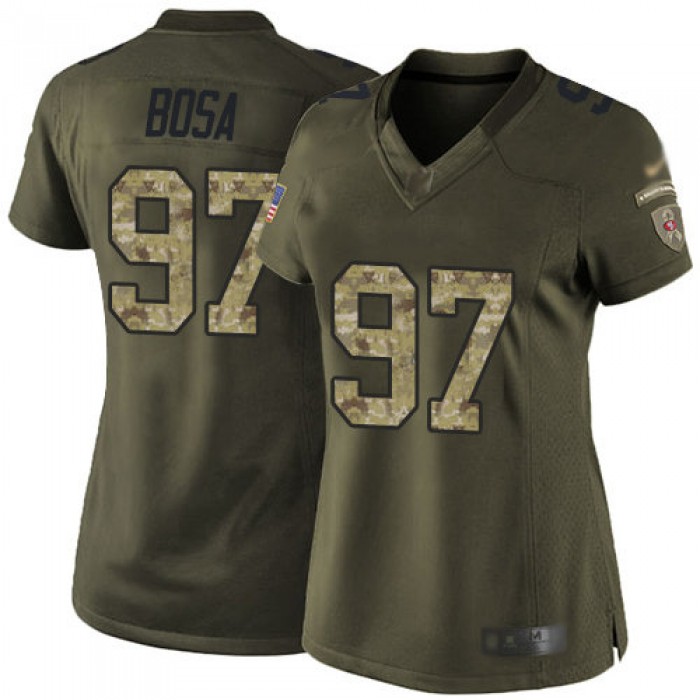 49ers #97 Nick Bosa Green Women's Stitched Football Limited 2015 Salute to Service Jersey