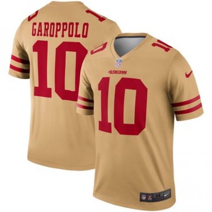 Nike San Francisco 49ers 10 Jimmy Garoppolo Gold Inverted Legend Jersey